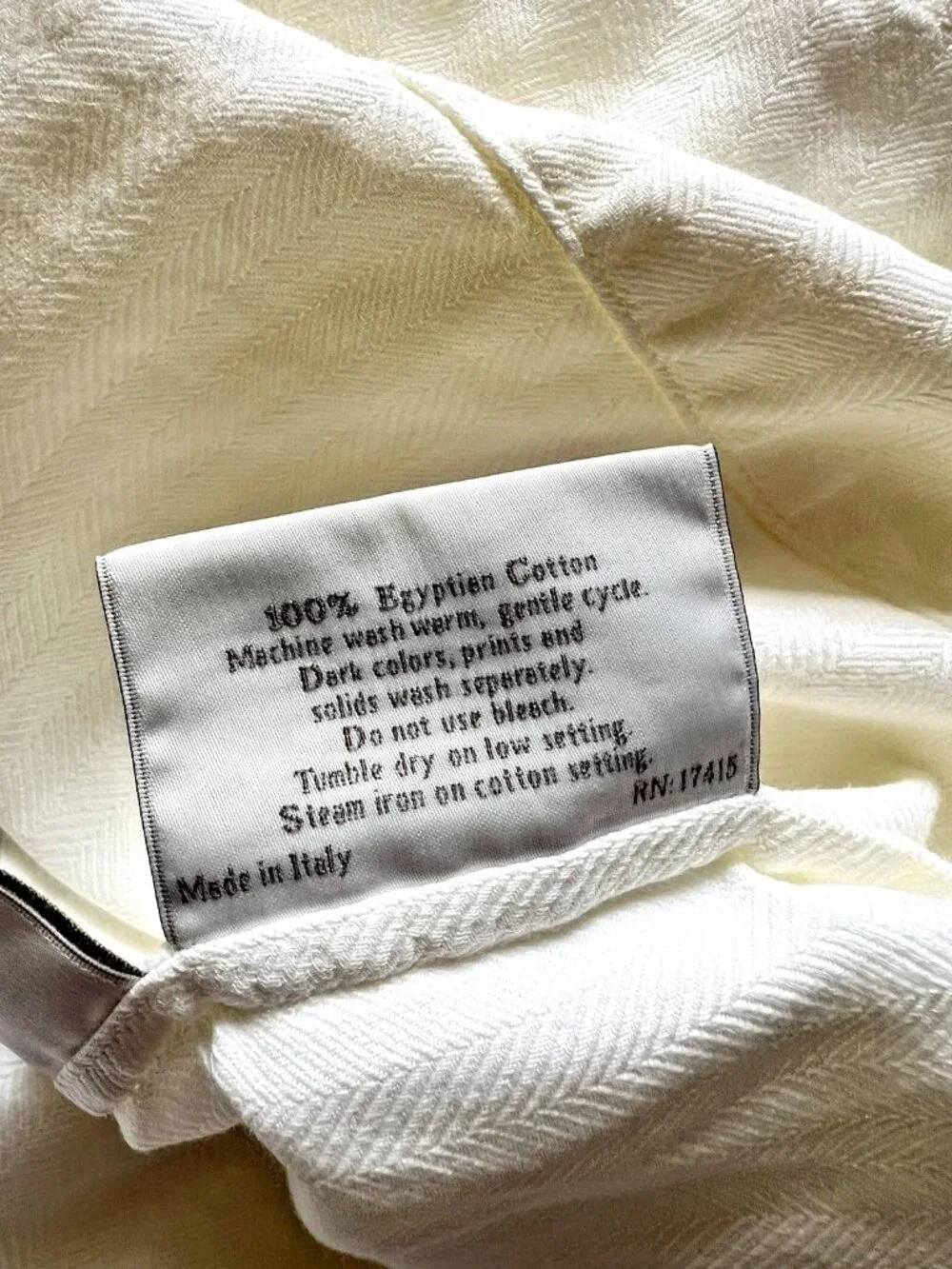 SFERRA Pillowcase PAIR Std IVORY Cream 100% Egyptian Cotton ITALY LUXURY Linens